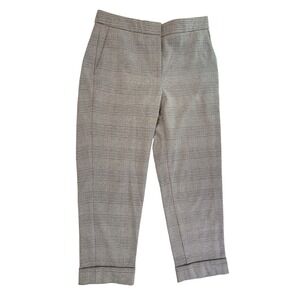 Ann Taylor Petite Curvy Fit Plaid Trousers Pants Women Size 4P Beige Black